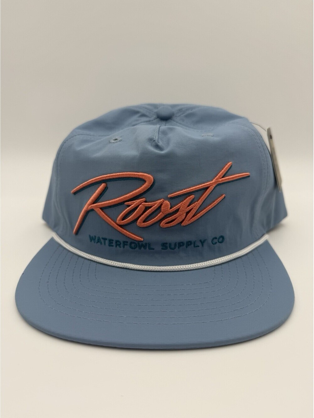Roost Waterfowl Script Rope Hat Duck Hunting SnapBack Blue NWT